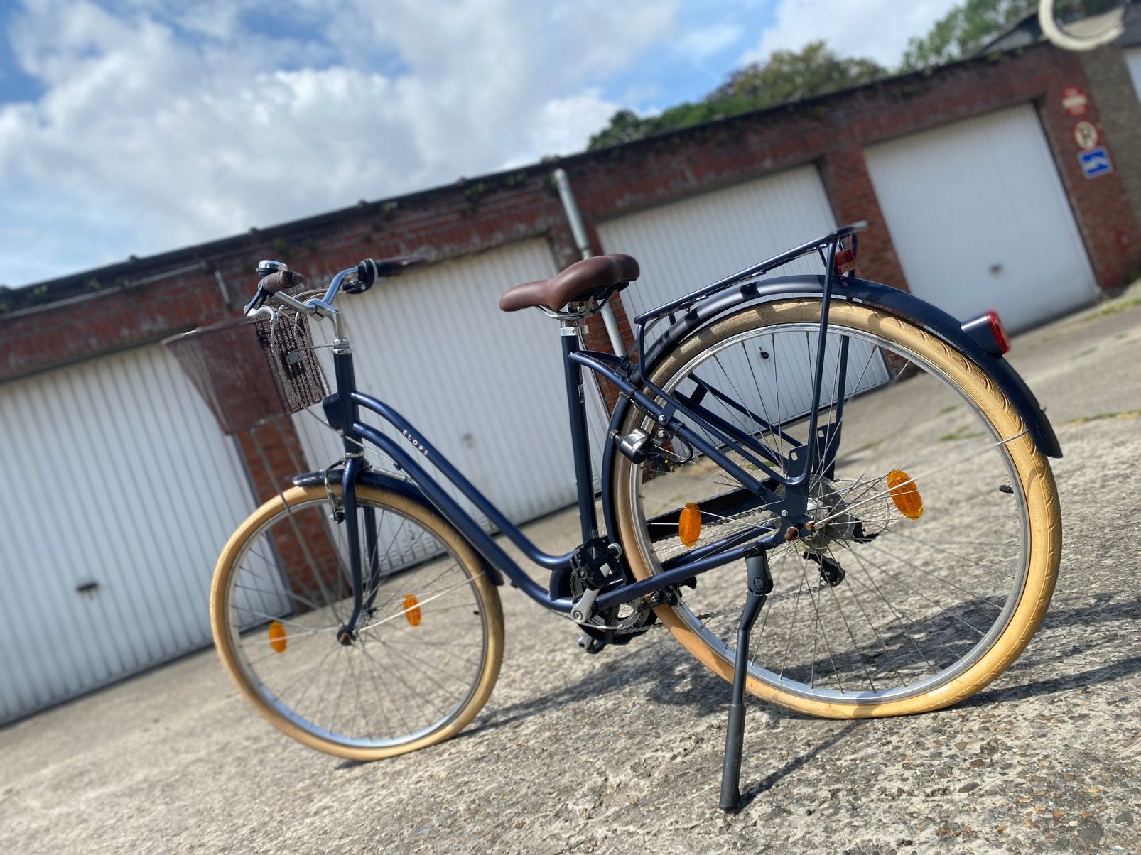 Donkerblauw dames fiets, Bâche, Enlèvement, Frein à disque, Marchandises