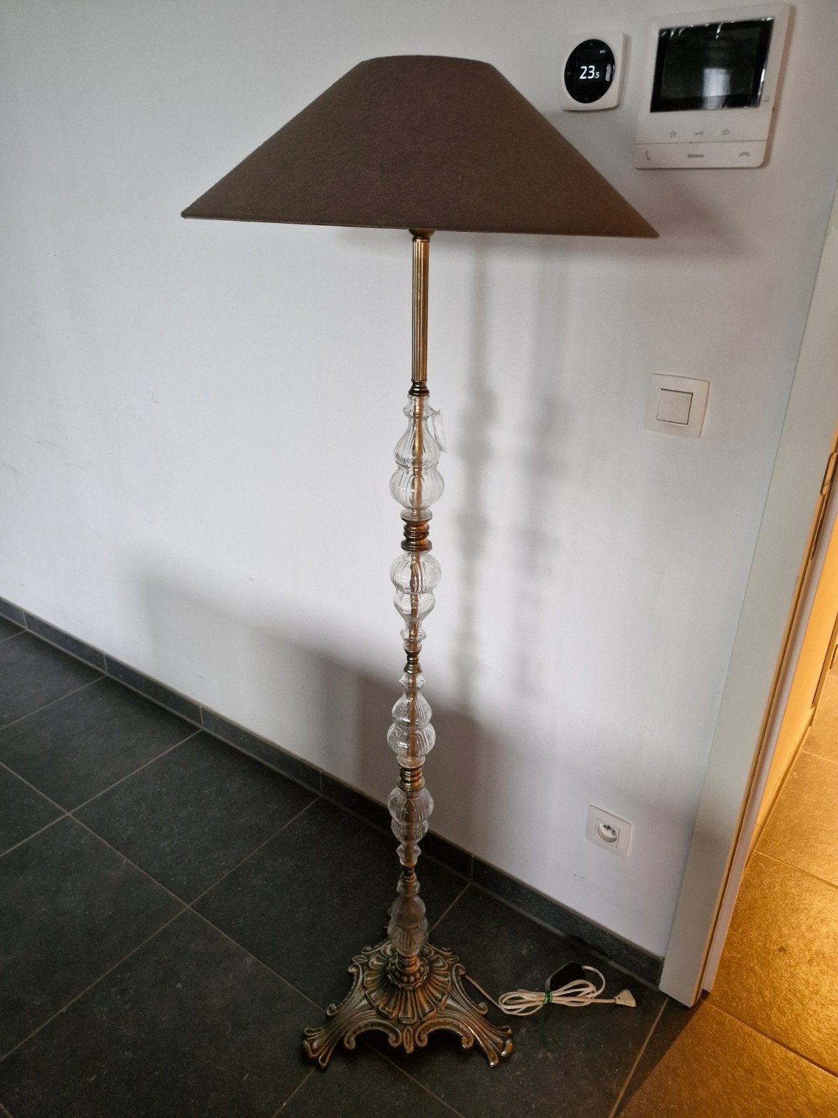 Lampadaire vintage 154 cm, Enlèvement, Verre