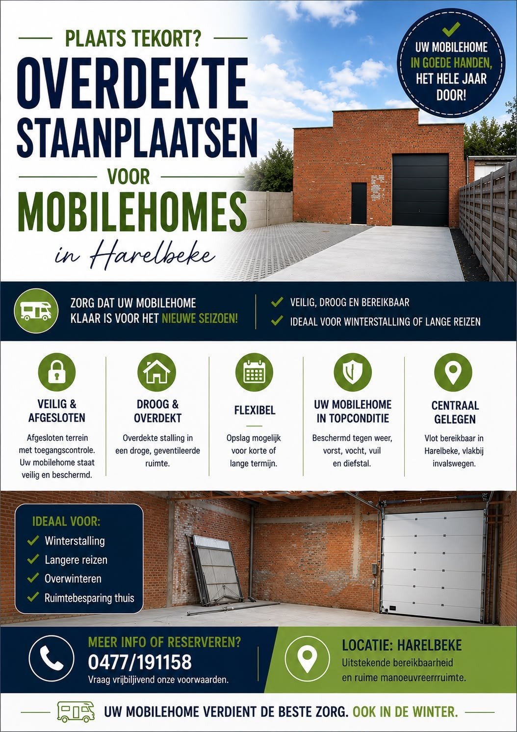 Overdekte staanplaatsen mobilhomes, Immo