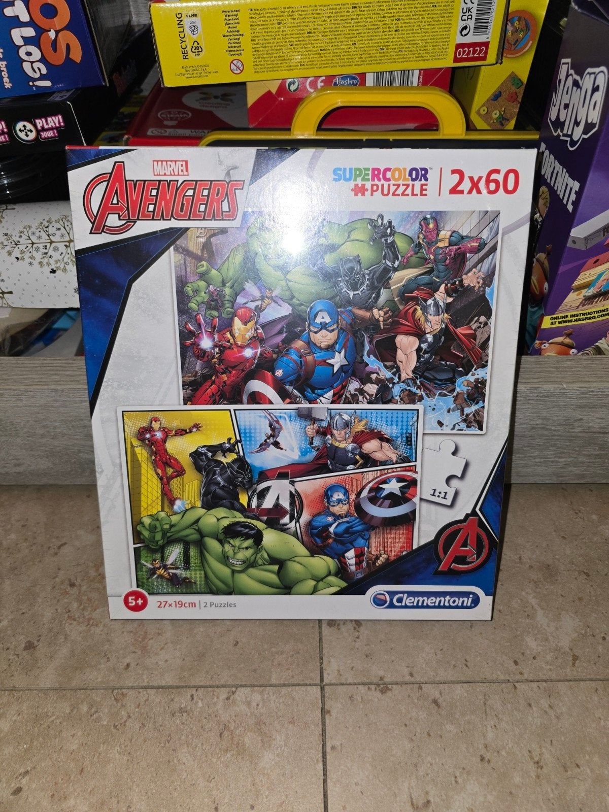 Avengers puzzel 2x60 stukjes – Clementoni – NIEUW – €8, Ophalen, Meer dan 50 stukjes, Nieuw