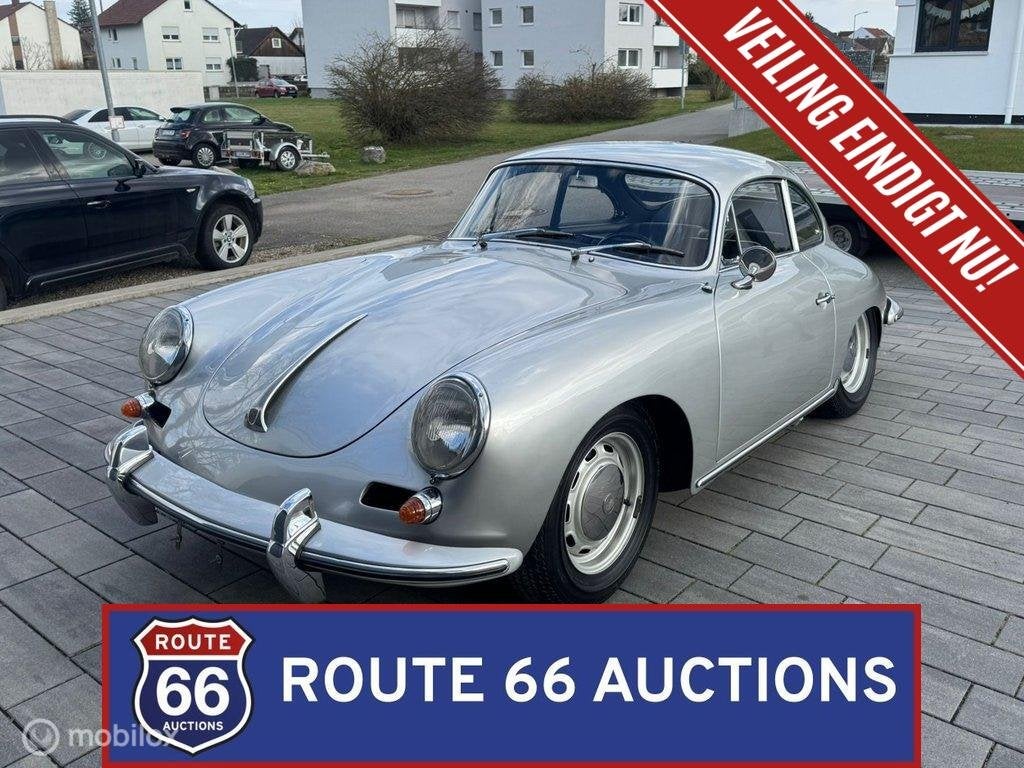 Porsche 356 B Carrera 2 GS 2000 | 1963 | Route 66 Auctions, Auto's, Zwart, Bedrijf, Overige carrosserie, Porsche
