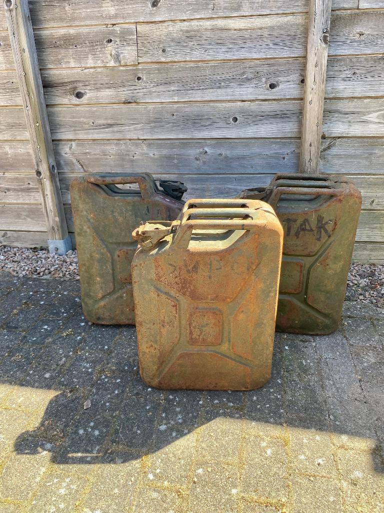 3 vintage militaire jerrycans, Enlèvement, Armée de terre, Autres types