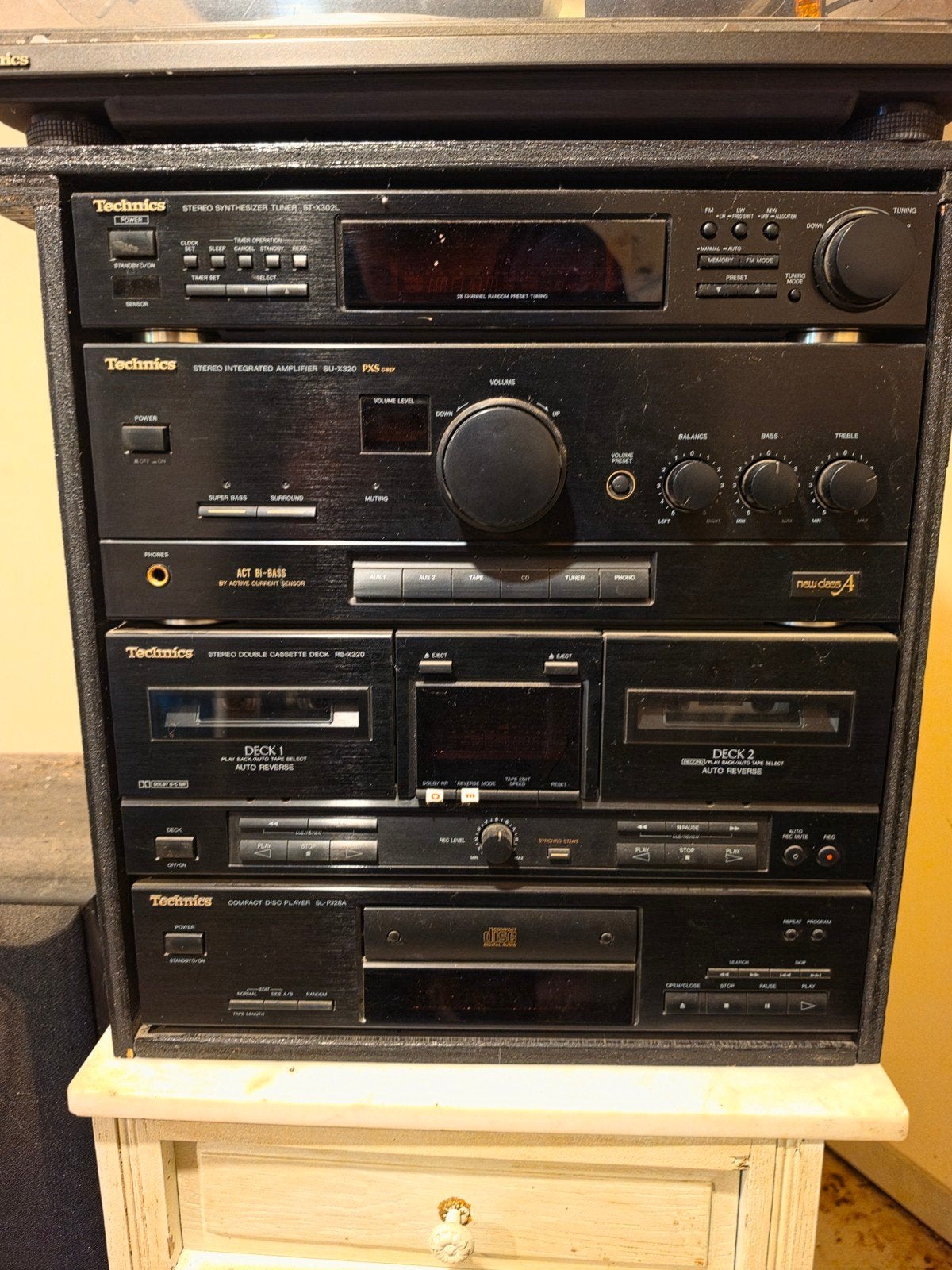 Complete Vintage Technics Hifi Stereotoren met Platenspeler, Ophalen, Cassettedeck