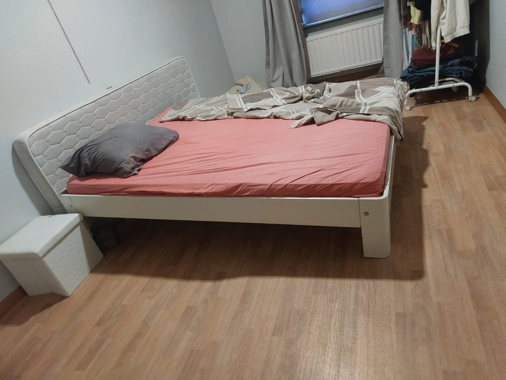 Bed, Huis en Inrichting, Ophalen, Gebruikt, Twijfelaar, Metaal