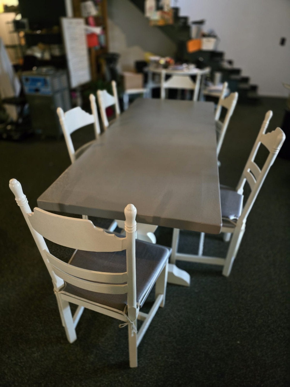 Eettafel incl. 6 stoelen, Ophalen, Gebruikt, Eikenhout, 200 cm of meer
