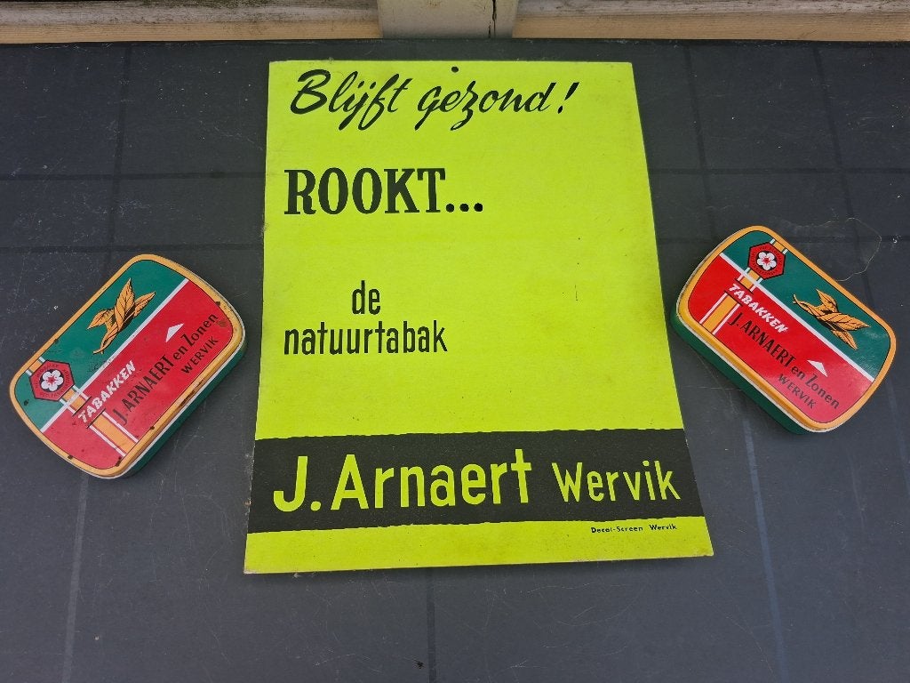 TABAK  ARNAERT  WERVIK, Ophalen of Verzenden, Zo goed als nieuw, Reclamebord