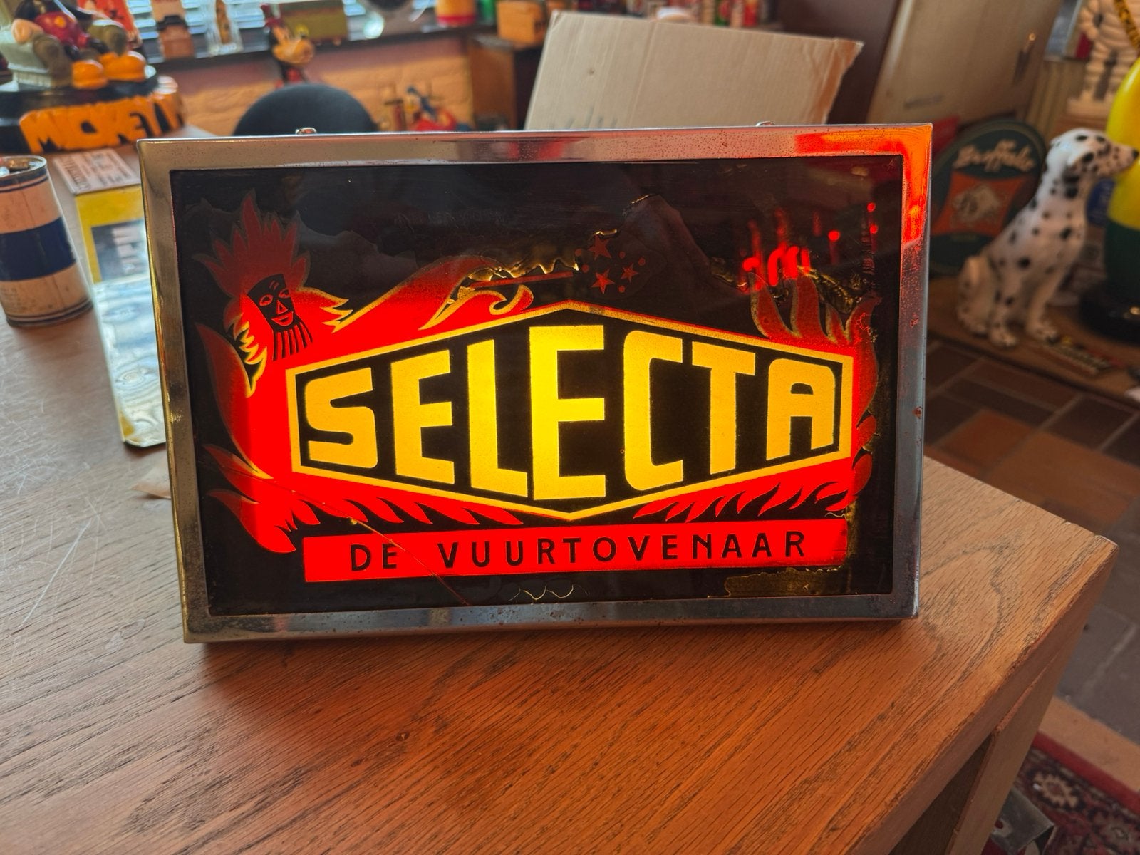 SELECTA oude reclame lichtbak metaal, Ophalen, Gebruikt, ., Lichtbak of (neon) lamp