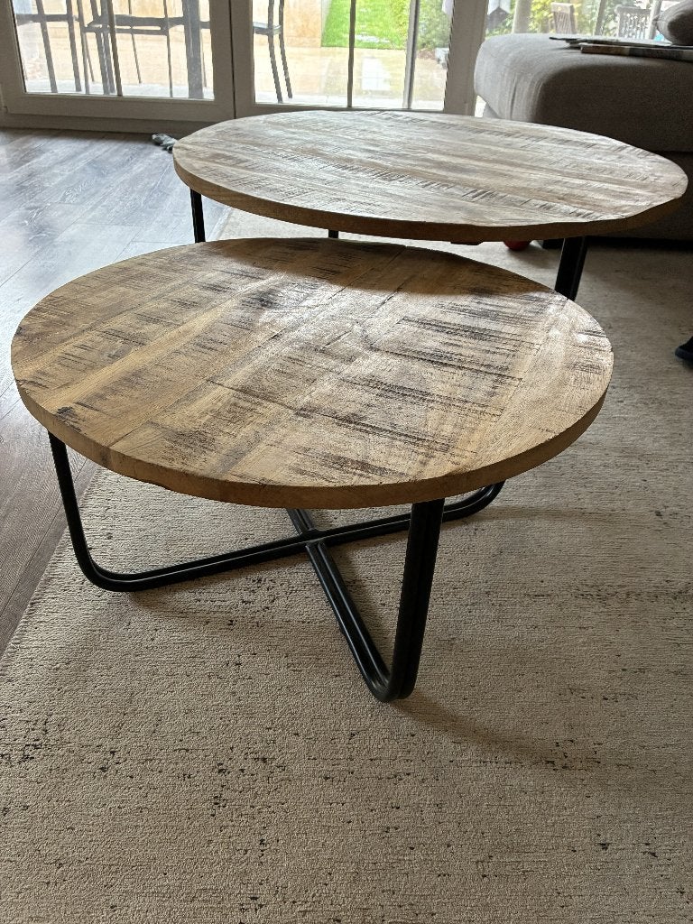 salontafel (2 stuks), Ophalen, Gebruikt, Rond, 50 tot 100 cm