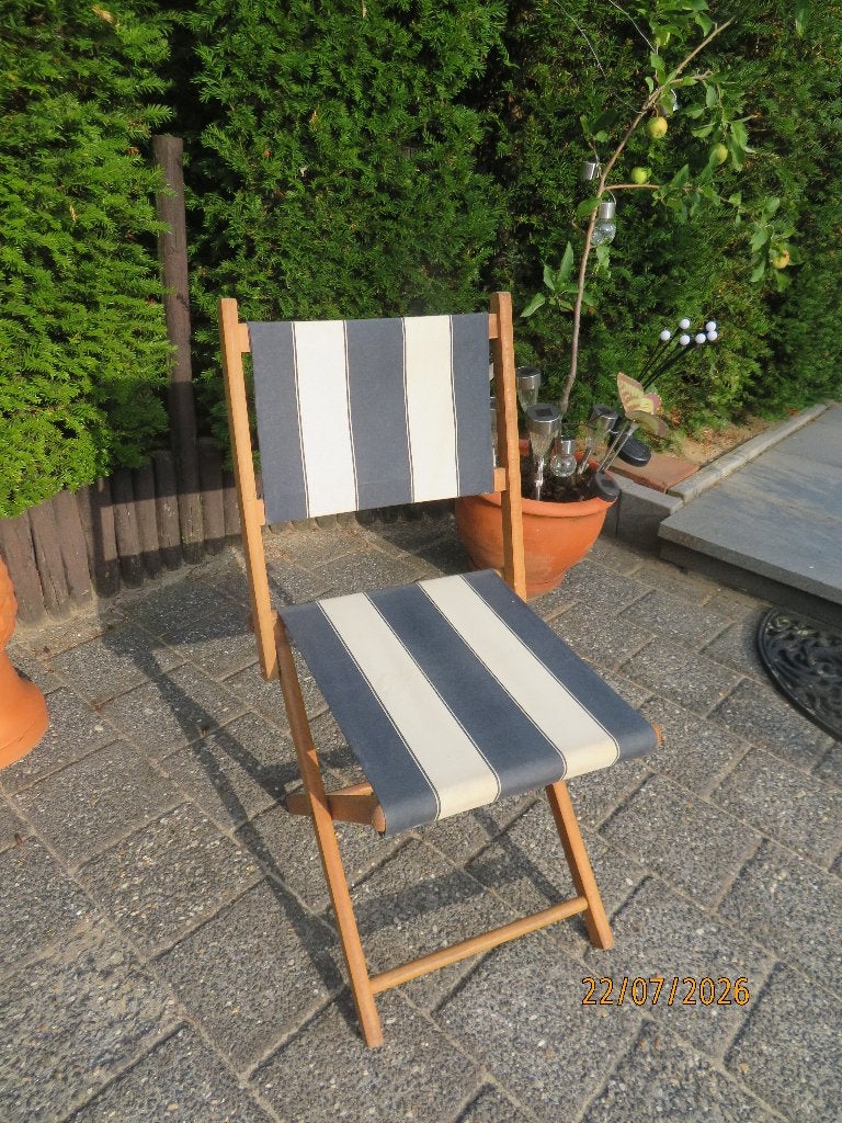 Strandstoel, Ophalen, Zo goed als nieuw, Hout, Stapelbaar
