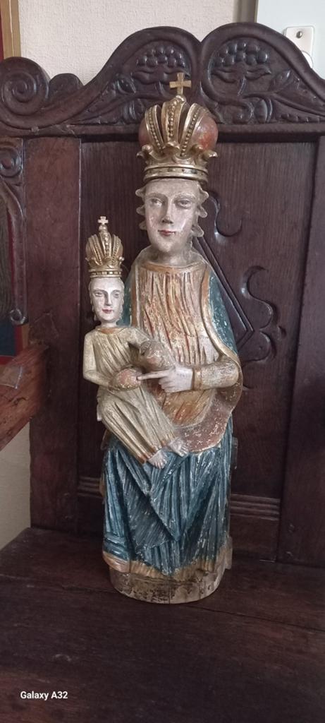 Statue de Vierge en bois du XIXe siècle., Antiquités & Art, Enlèvement ou Envoi