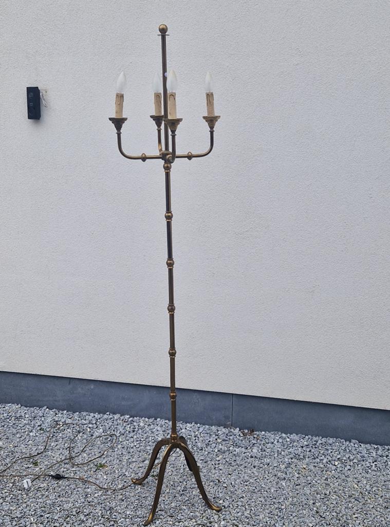 Faux bambou koperen vloerlamp, Overige materialen, Gebruikt, Ophalen of Verzenden, Mid Century ,  retro , rococo