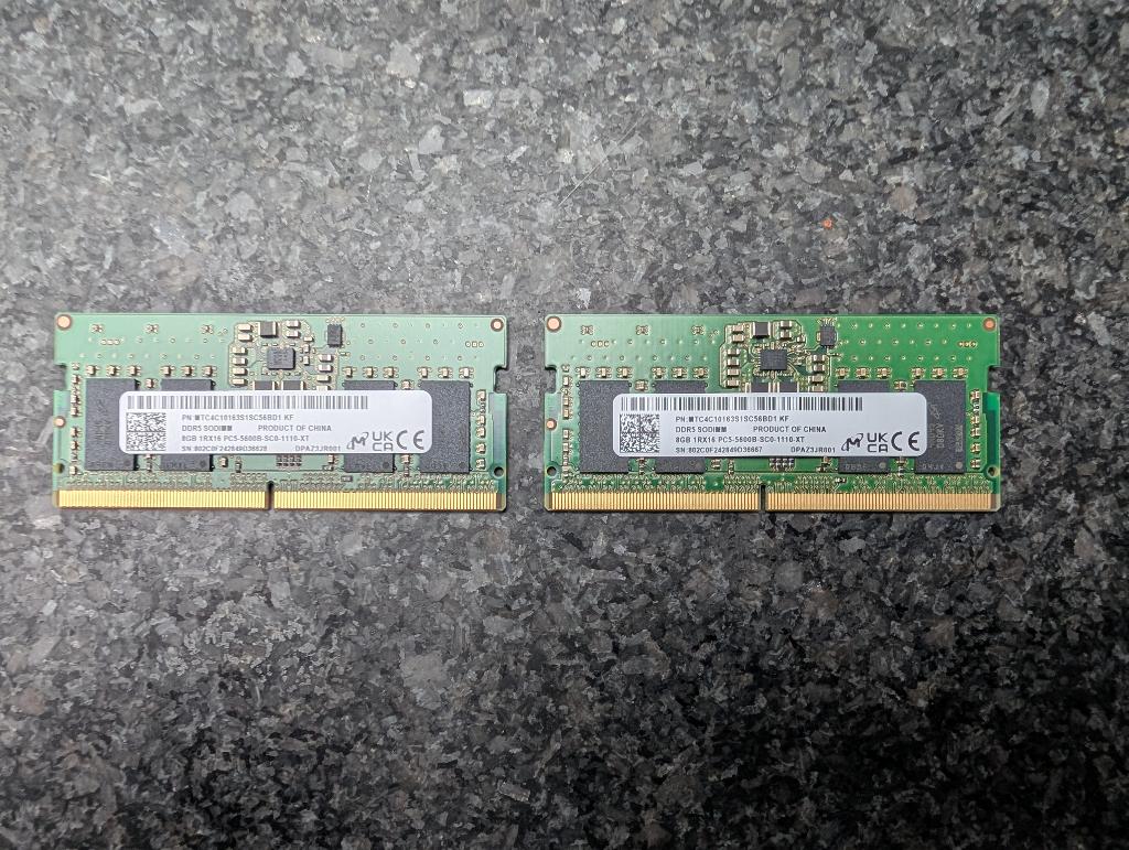 2x 8GB DDR5 laptop geheugen (SODIMM), Neuf, Enlèvement, DDR5, Laptop