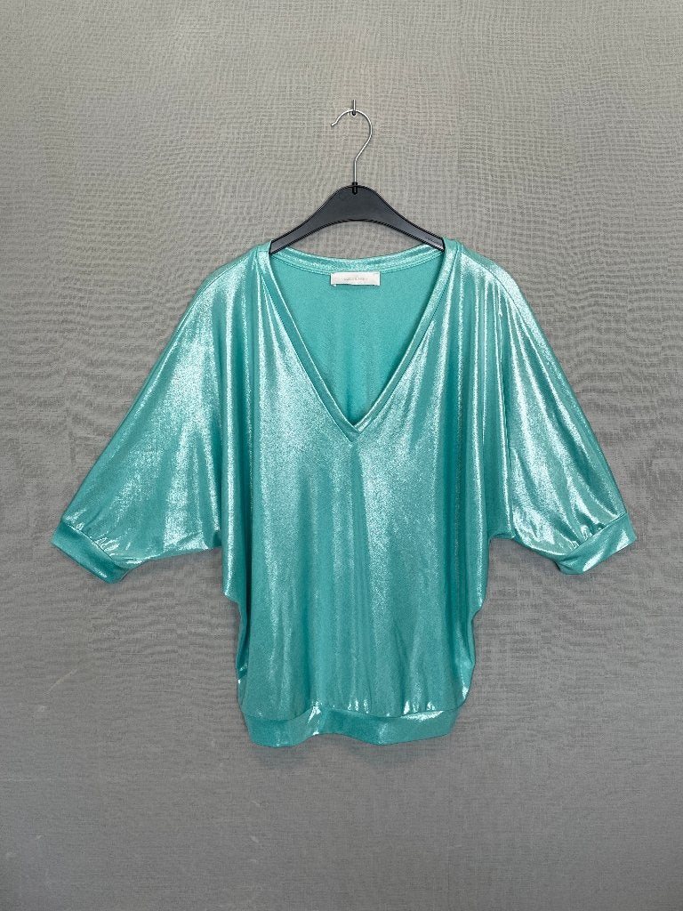 Muntgroene blinkende blouse van Amélie & Amélie (XL), Kleding | Dames, Blouses en Tunieken, Maat 46/48 (XL) of groter, Ophalen of Verzenden