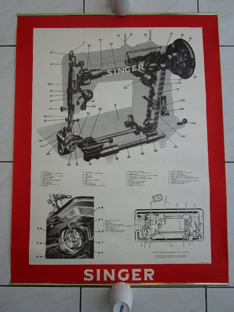 affiche/ poster Singer naaimachine, Enlèvement, Utilisé, Machine à coudre, Singer