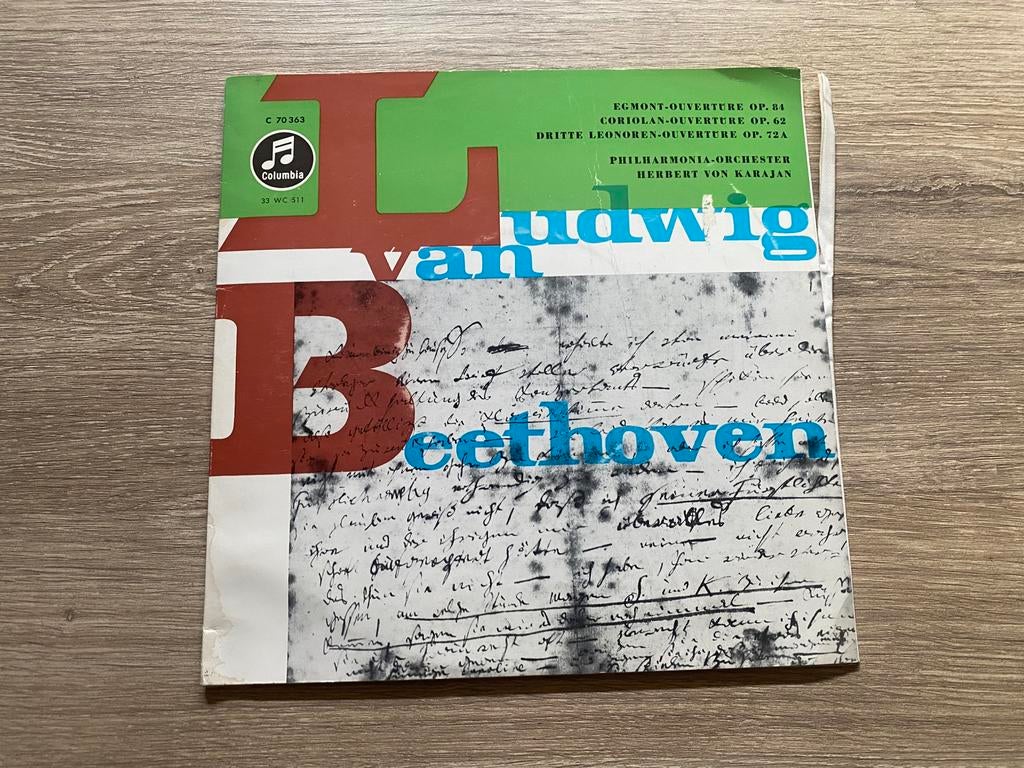 LP. Ouvertures de Beethoven 10 » - Herbert Von Karajan, Enlèvement ou Envoi, Comme neuf, 10 pouces