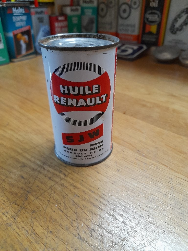 ancien bidon huile plein renault sjw dosette, Collections, Enlèvement ou Envoi, Utilisé, Autres types