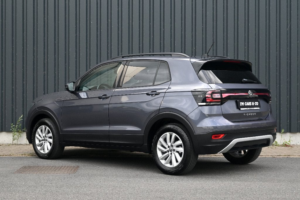 Vw T-cross 1.0 TSFI DSG, Carplay, Adaptieve cruise,, T-Cross, 4 cilinders, 1290 kg, Blauw