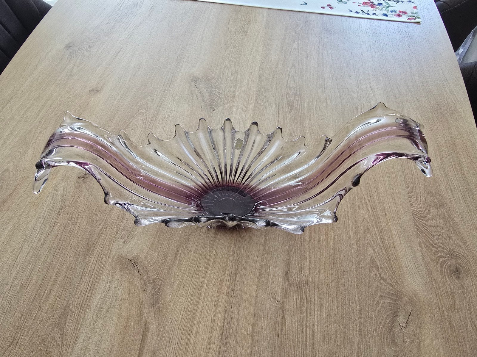 Vintage Amethist Kristallen Schaal - Cristallerie de Bayel (, Ophalen, Schaal, Handgemaakt