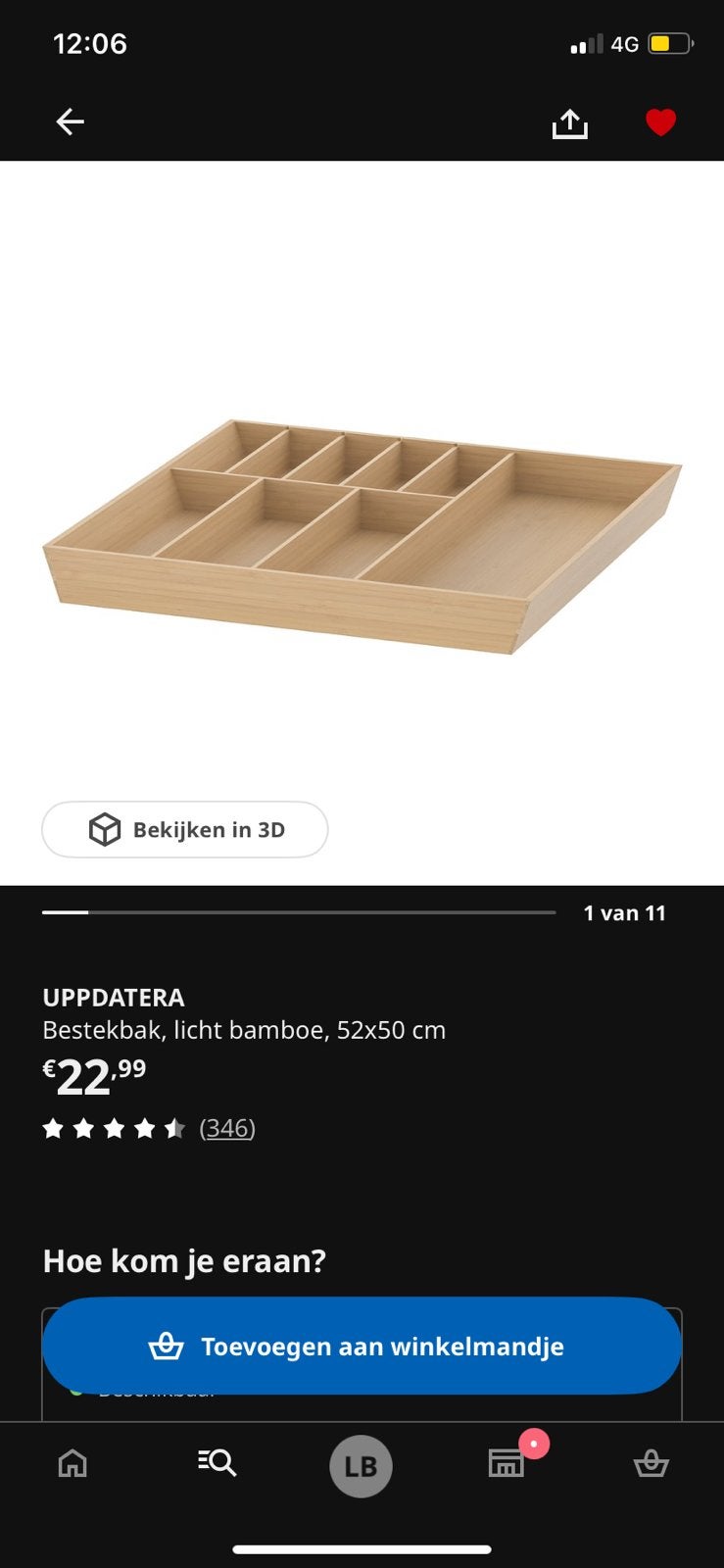 Bestekbak bamboe 52X50, Enlèvement, Neuf