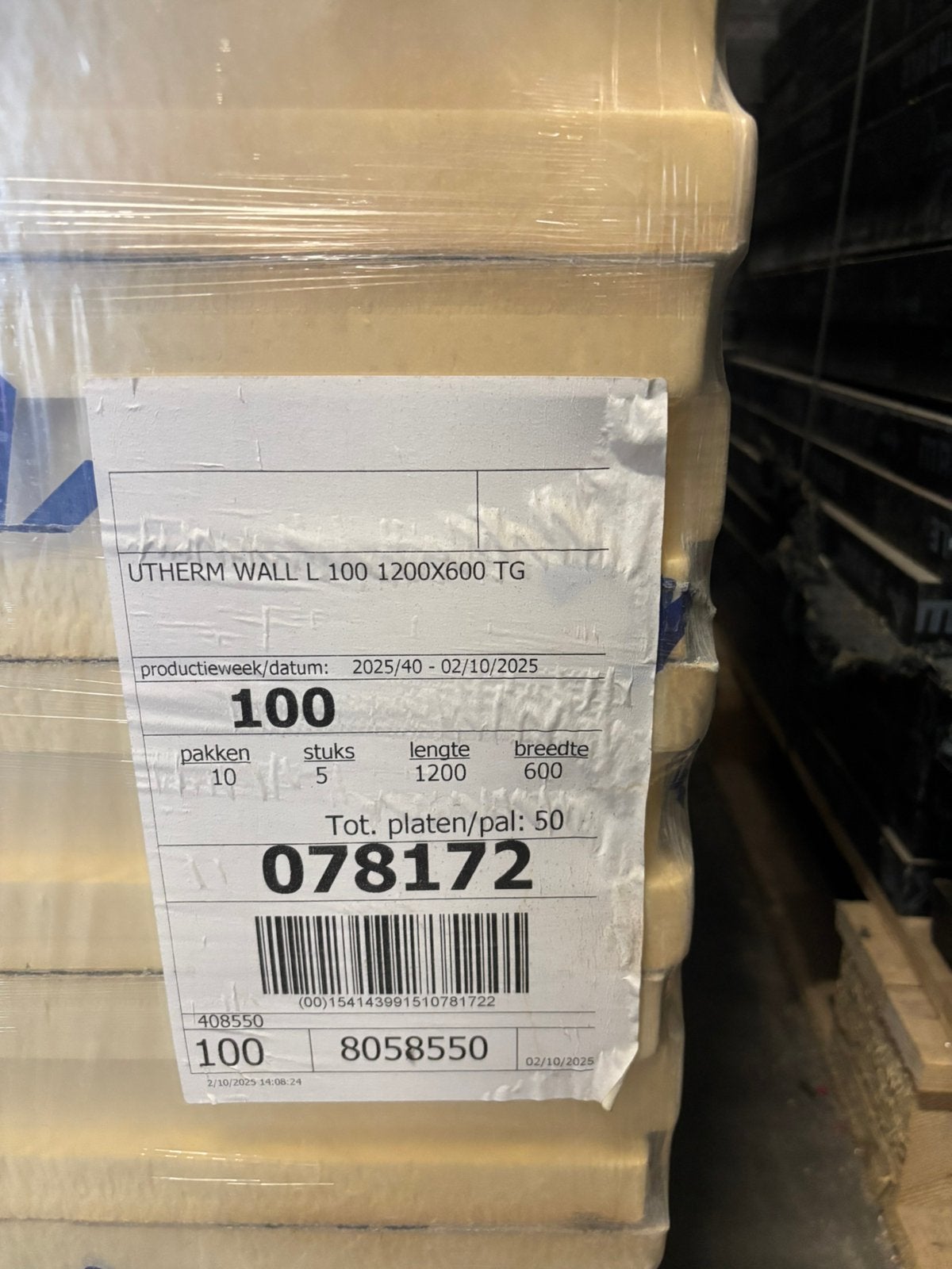 Unilin + Sopratherm isolatie 1200*600*100 nieuw, Enlèvement, Neuf