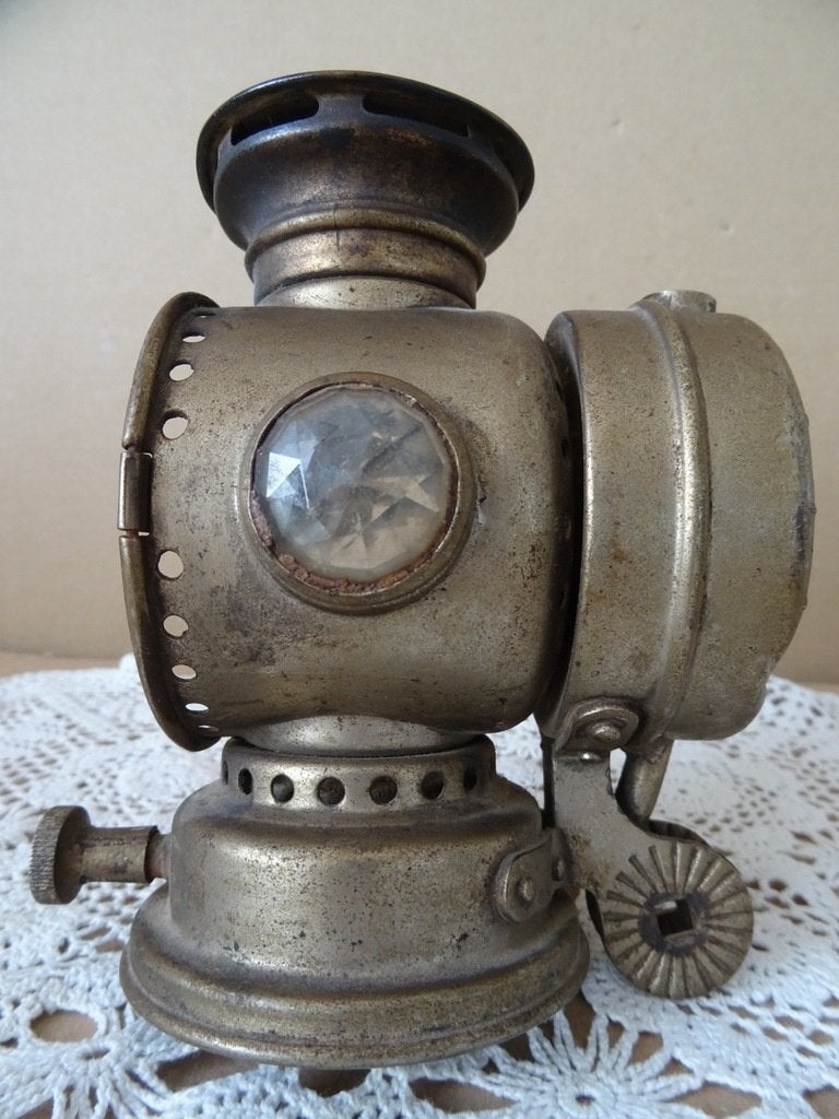 Curiosa antieke carbidlamp Vitaphare carbidlamp fiets /motor, Antiek en Kunst, Ophalen of Verzenden