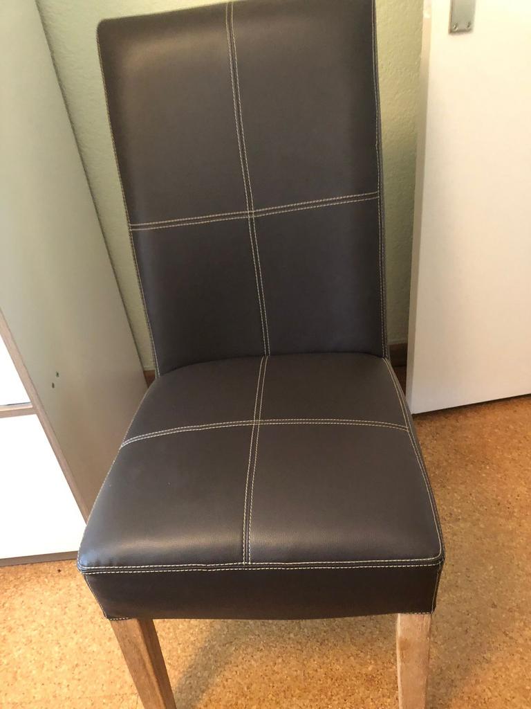 6 chaises de salle à manger robustes — cuir brun moka, Comme neuf, Brun, Enlèvement, Cinq, Six Chaises ou plus