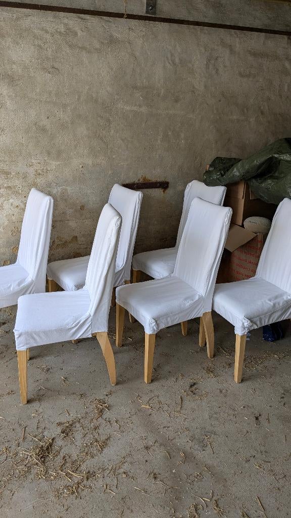 6 places - gratuit, Maison & Meubles, Chaises, Klassiek, Enlèvement, Blanc, Tissus