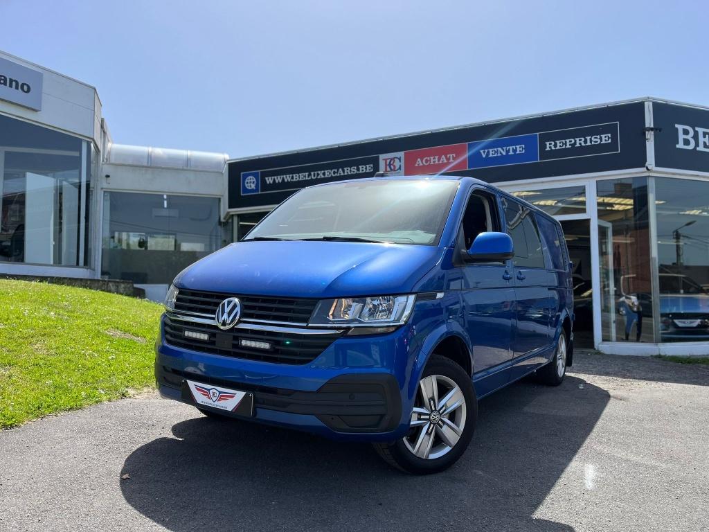 VW TRASPORTER T6 2.0 TDi*DSG*4-MOTION*DOUBLE-CAB*UTILITAI, Auto's, Volkswagen, Automaat, Stof, 4 cilinders, Blauw