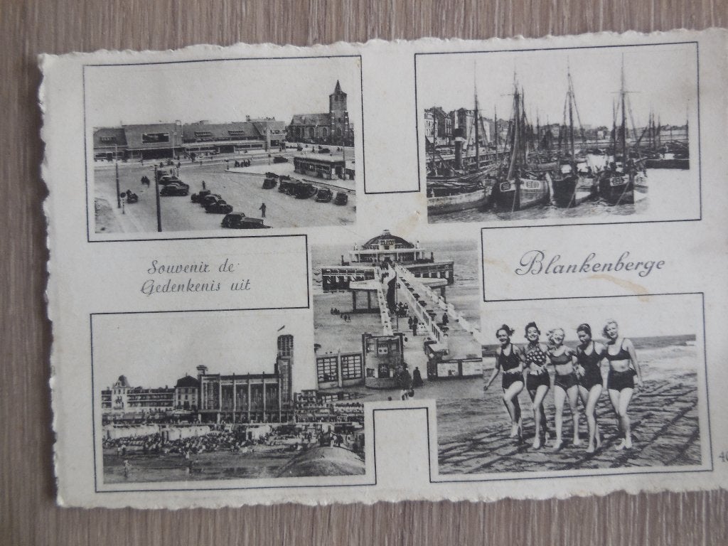 postkaart Groeten uit Blankenberge, Verzamelen, Ophalen of Verzenden, 1940 tot 1960, Gelopen, West-Vlaanderen