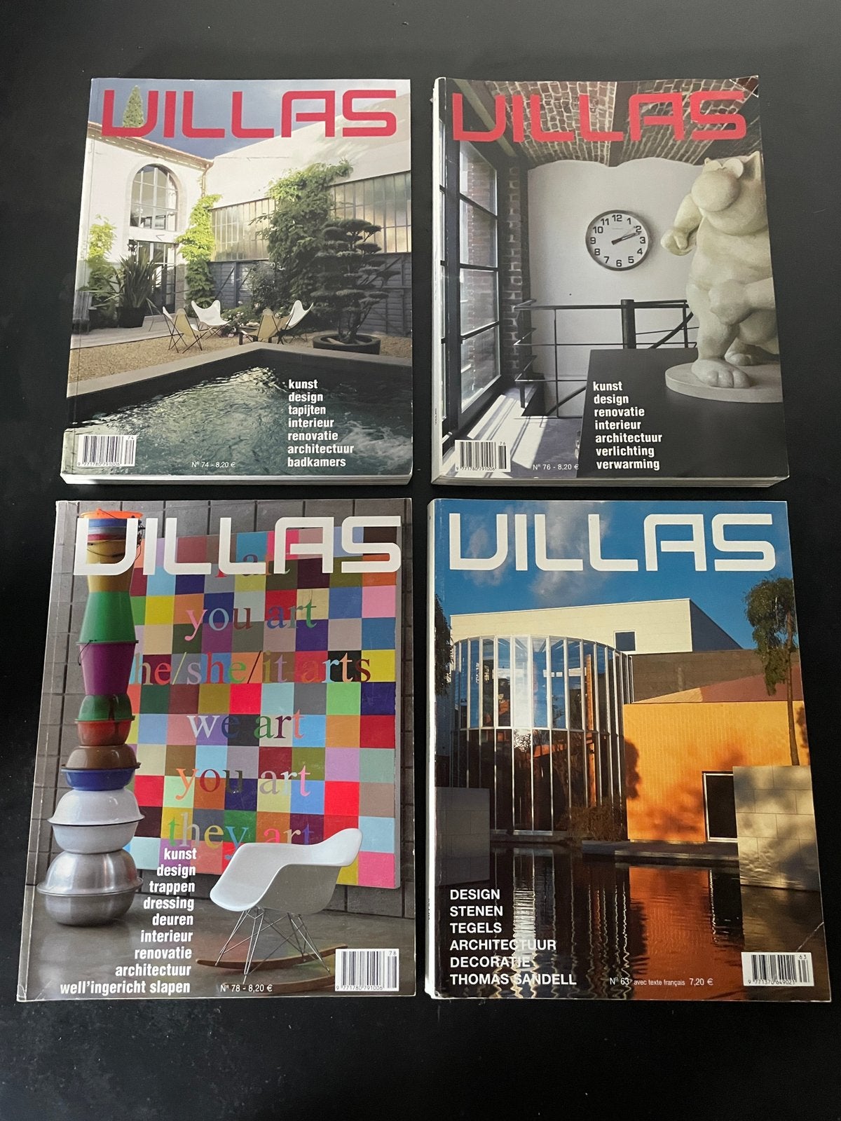 Vier tijdschriften Villas 2007 - 2009, Livres, Journaux & Revues, Enlèvement ou Envoi, Comme neuf