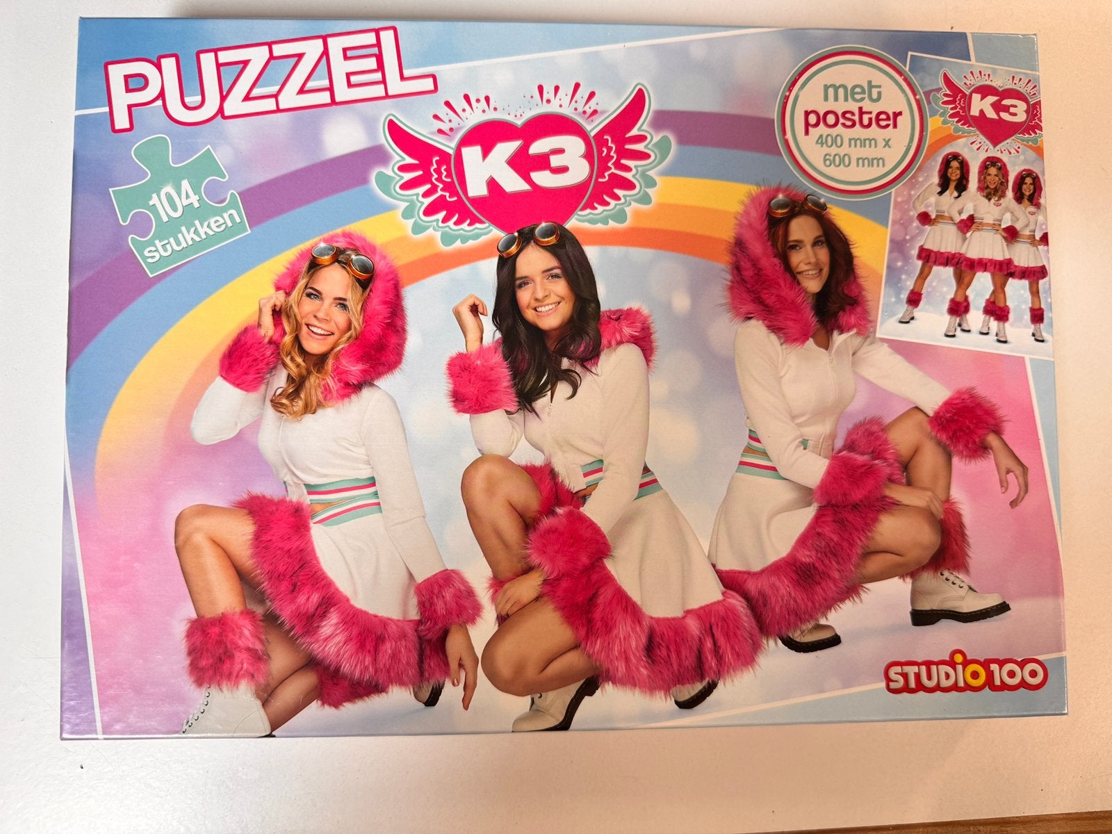 Puzzel k3 -104 stukken, Ophalen of Verzenden, Zo goed als nieuw