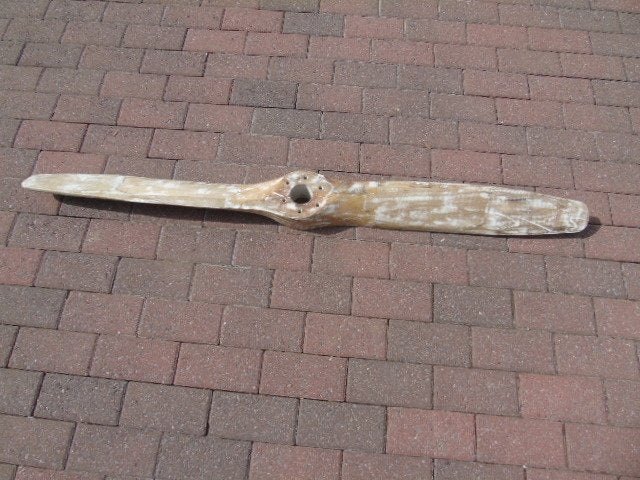 XXL vliegtuigpropeller in natuurlijk hout met patina + naaf, Ophalen, Wandsculptuur, Hout, Meerkleurig