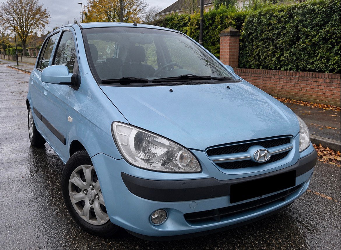 HYUNDAI GETZ 1.4I/AIRCO+BLUETOOTH…/KEURING OK+CAR-PASS, Auto's, Stof, Zwart, Blauw, 5 deurs