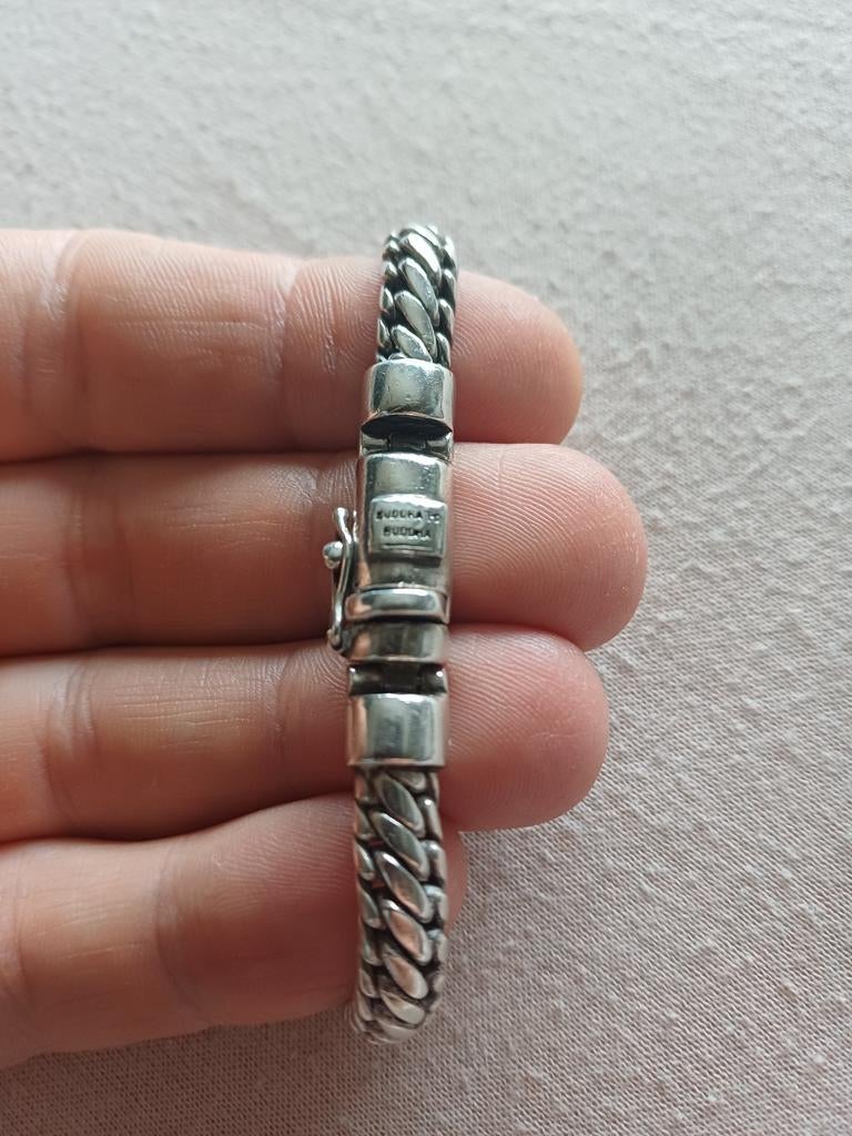 Bracelet mixte en argent massif buddha to buddha, Handtassen en Accessoires, Armbanden, Ophalen of Verzenden, Zo goed als nieuw