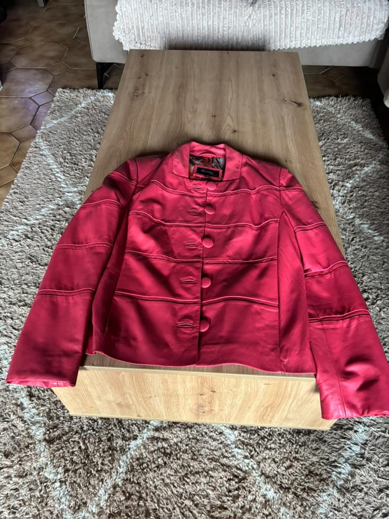 Lederen jas, Ophalen, Zo goed als nieuw, Maat 38/40 (M), Roze