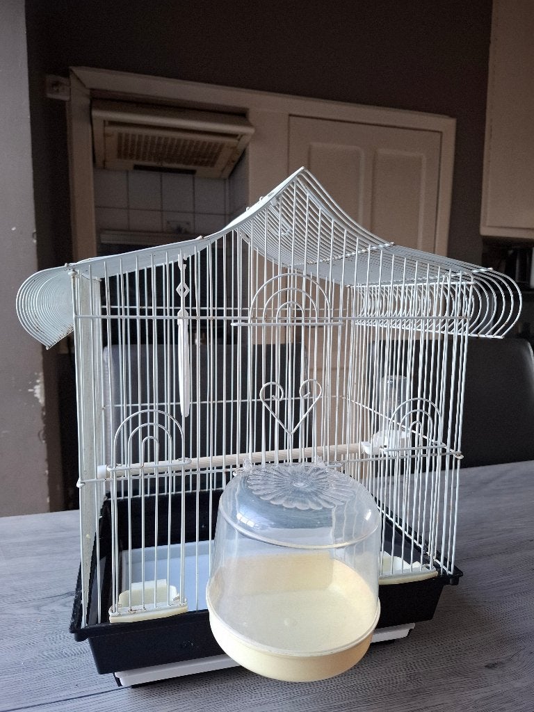 Vogelkooi met toebehoren, Dieren en Toebehoren, Ophalen, Gebruikt, Kunststof, Vogelkooi