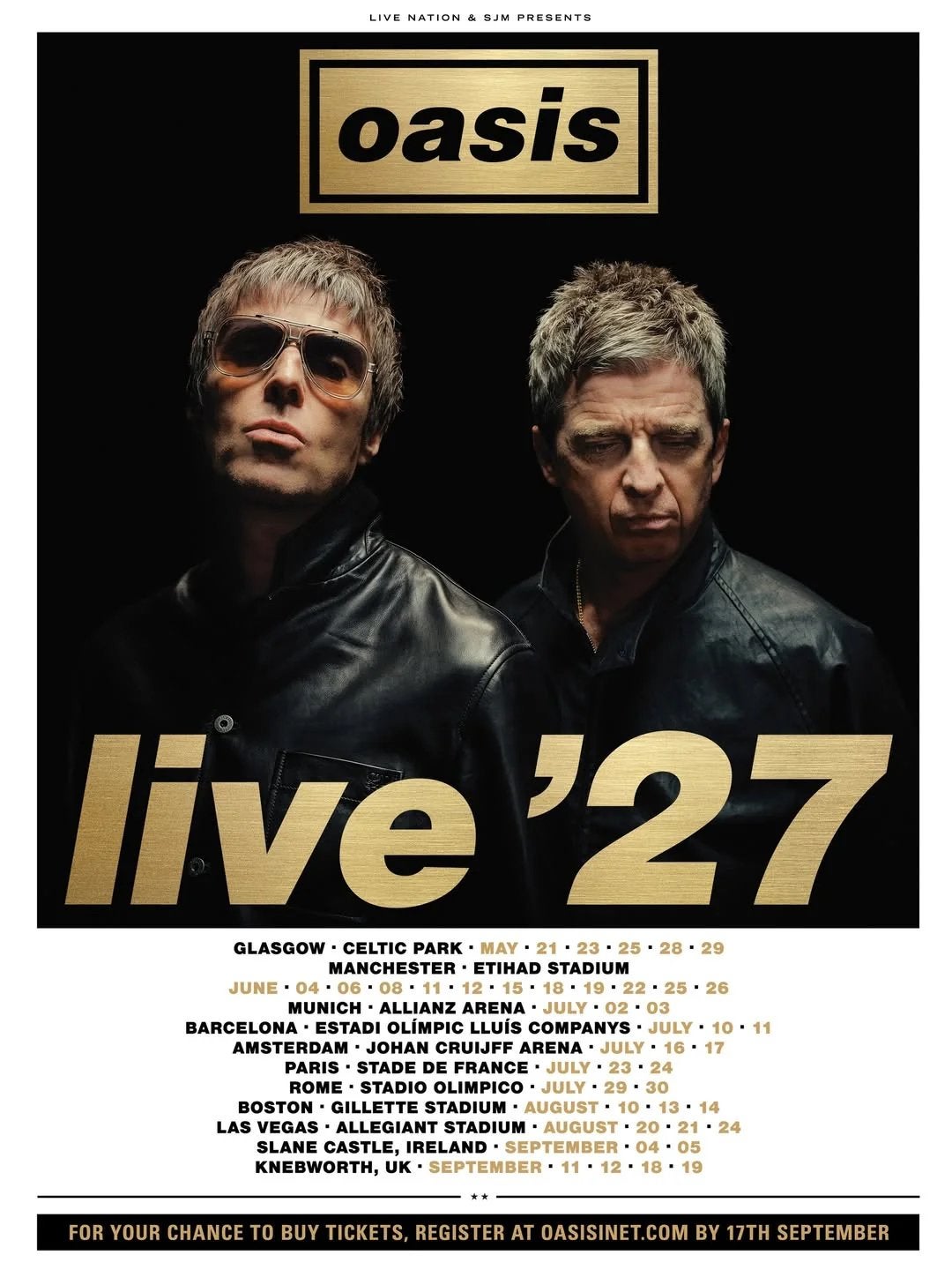 Oasis Amsterdam 17/7, Tickets en Kaartjes