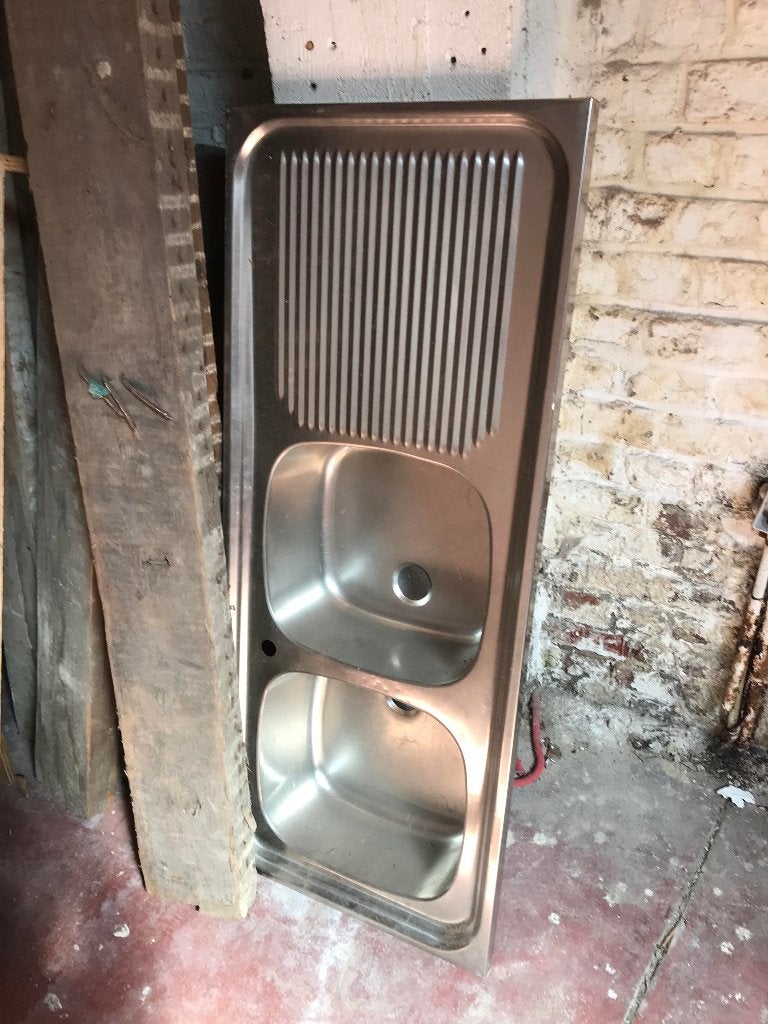 Evier en alu à vendre, Enlèvement, Comme neuf, Inox, Lavabo