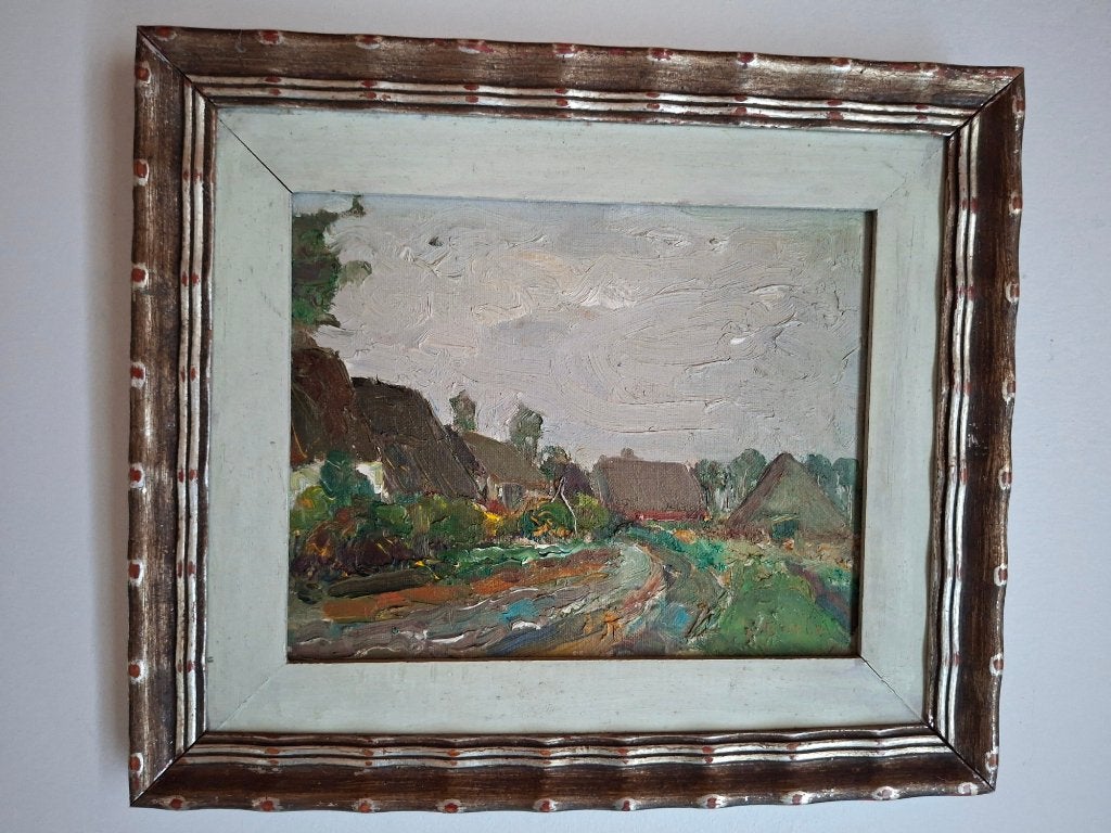 2 Originele Olieverfschilderijen – Landelijke Landschappen, Antiek en Kunst, Ophalen, Handgeschilderd, Doek, Landschap