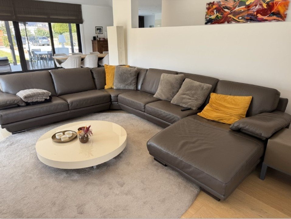 Natuzzi lederen zetel te koop, Maison & Meubles, Canapés | Salons, Autres dimensions, 150 cm ou plus, Enlèvement, Utilisé