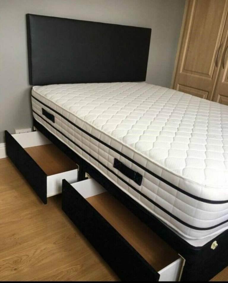 Brandnieuw bed met matras 90x200,140x200, 160x200,180x200 cm, Huis en Inrichting, Zwart, Nieuw, Twijfelaar, 200 cm
