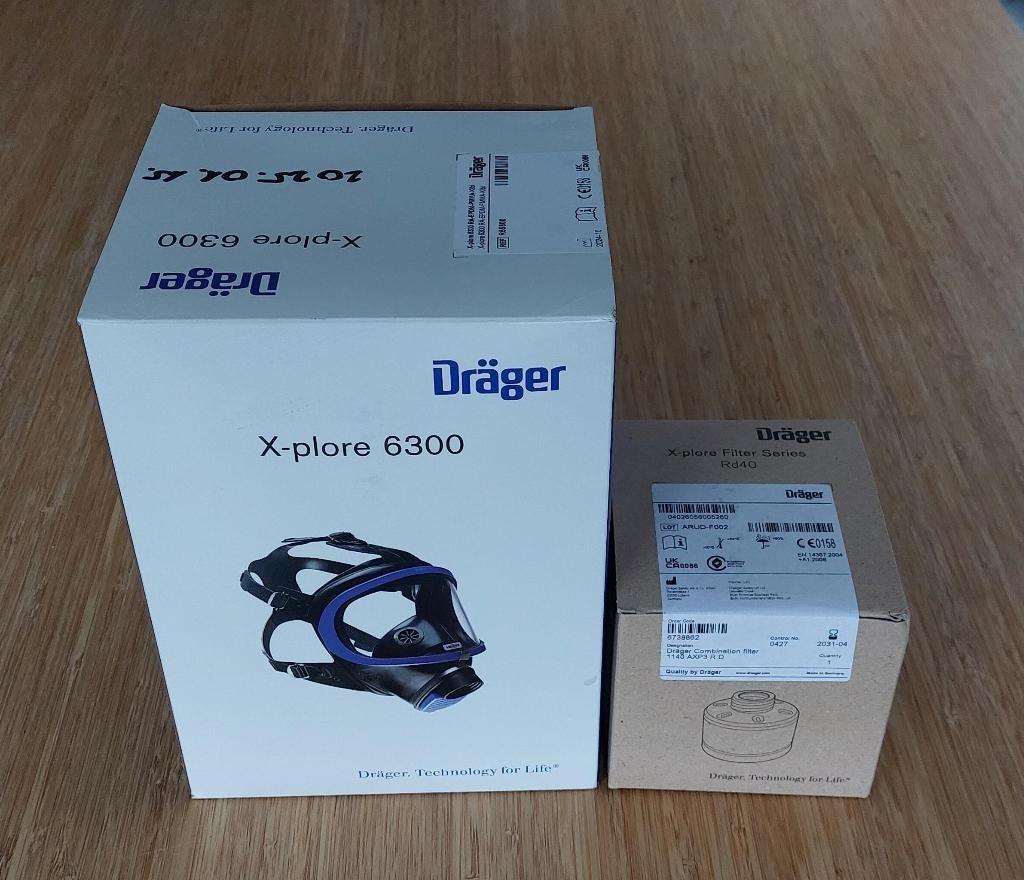 Dräger volgelaatsmasker en filter, Doe-het-zelf en Bouw, Adembescherming, Ophalen of Verzenden, Nieuw, Volgelaatsmaskers