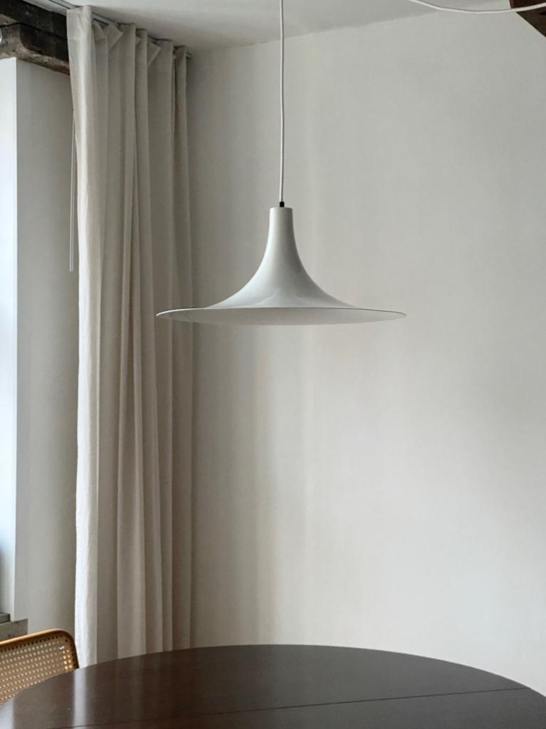 Vintage metalen hanglamp heksenhoed, Ophalen, Gebruikt, Metaal, Minder dan 50 cm
