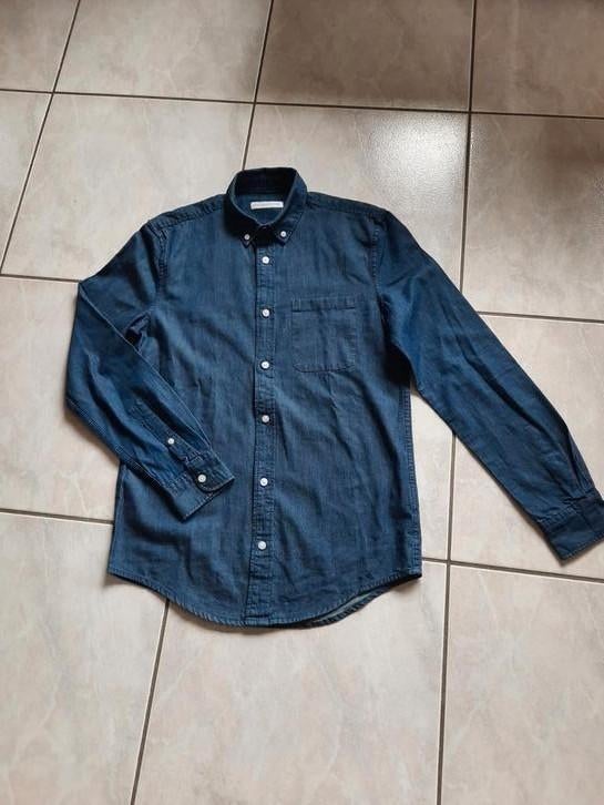 Heren Jeanshemd - Maat XS - zo goed als nieuw, Kleding | Heren, Overhemden, Ophalen of Verzenden, Zo goed als nieuw