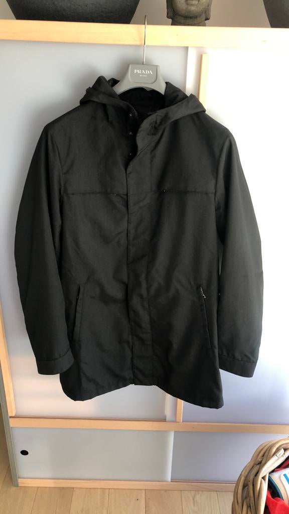 Prada 50 lange zwarte jas, Maat 48/50 (M), Zwart, Nieuw, Ophalen of Verzenden