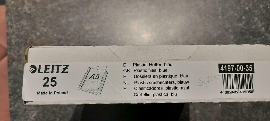 Leitz fardes à dossiers A5, boite de 25 pièces, Articles professionnels, Enlèvement ou Envoi, Neuf, dans son emballage