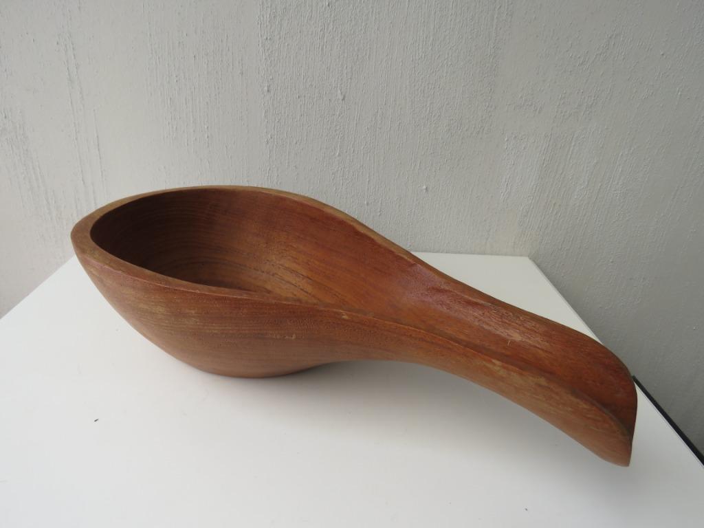 Support de cuillère à bol en bois tourné à la main vintage, Antiquités & Art, Enlèvement ou Envoi