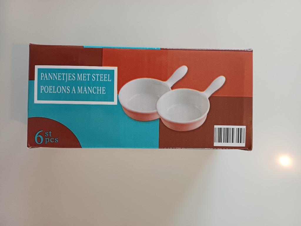 NIEUW mini apero pannetjes / sauspannetjes met steel, Huis en Inrichting, Ophalen of Verzenden, Nieuw, Porselein, Overige typen