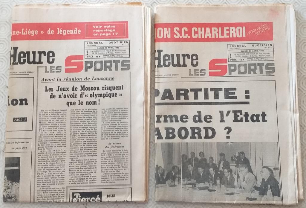 LA DERNIERE HEURE - LES SPORTS  1980, Enlèvement ou Envoi, Comme neuf