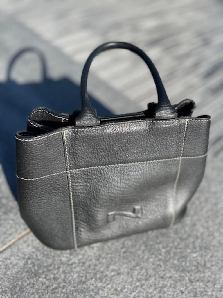 Sac Nathan Baume noir cuir grainé, Enlèvement ou Envoi, Comme neuf, Noir